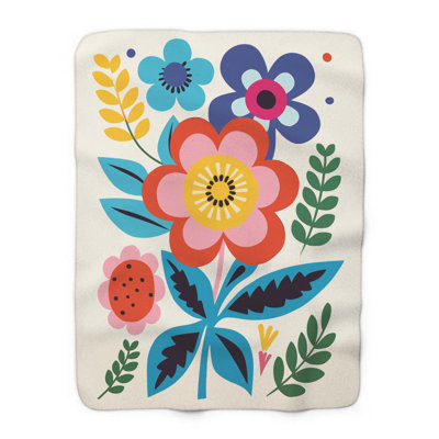 Kaleidoscope Petal Harmony - 1 pièce Sherpa Premium - reproduction d'art luxueuse