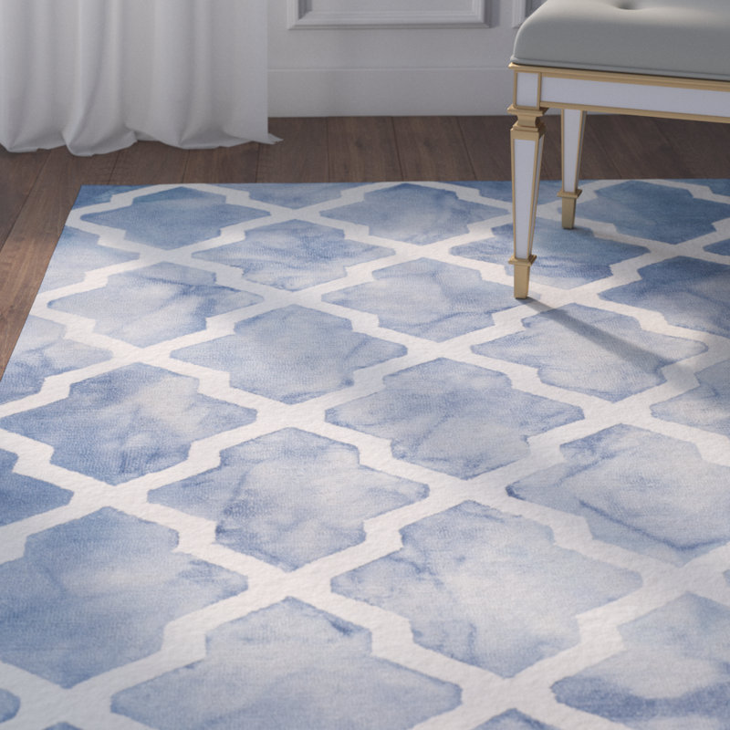 Dip Dye Hand Tufted Wool Geometric Rug, Rectangle 8' x 10'