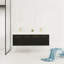Élégant meuble-lavabo mural avec double lavabo et beaucoup de rangement, un mélange parfait de fonctionnalité et d'élégance.