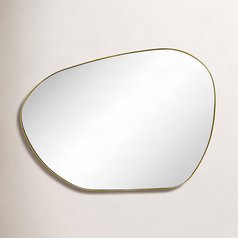 Miroir mural Bertlinde, 26 po x 36 po, Or brossé