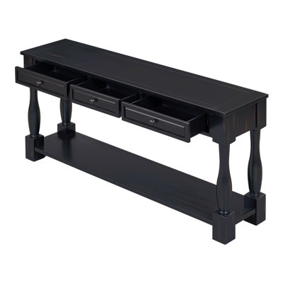 Table d'appoint de 63 pouces avec tiroirs et tablettes, pour les entrées, les couloirs et les salons