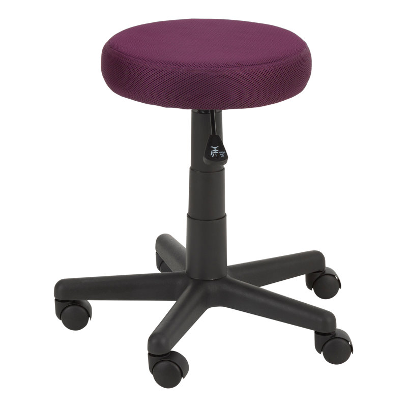 Adjustable-Height Colorful Mesh Rolling Utility Stool, Purple
