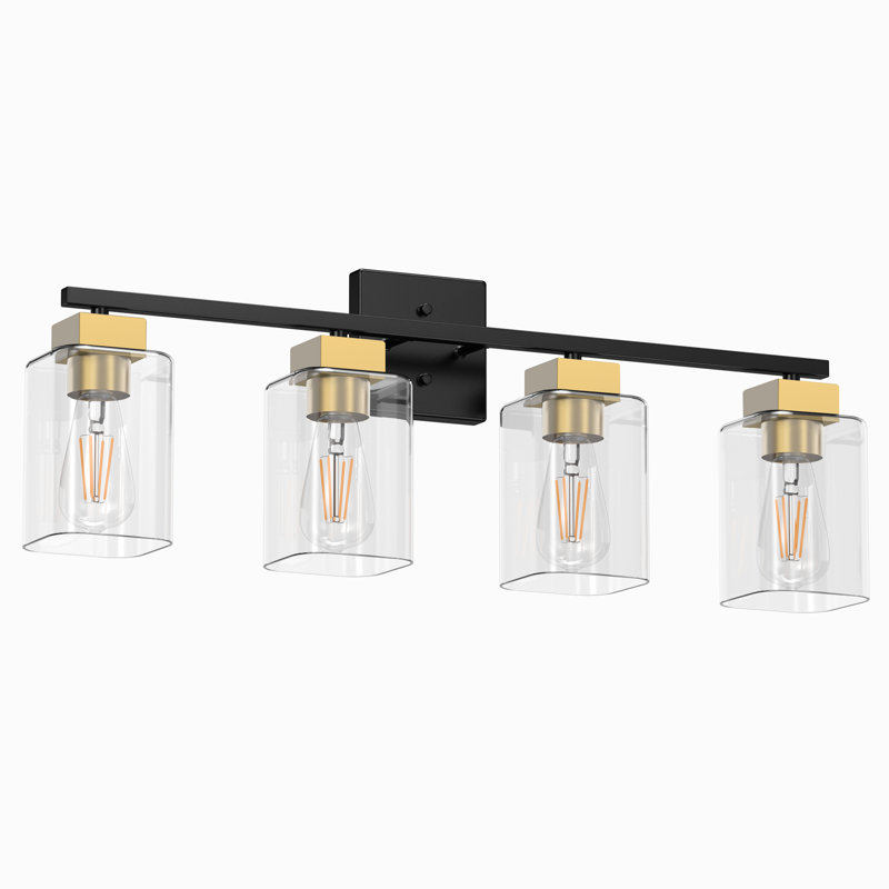 Hartshorn Vanity Light, 4 Lights, Black & Copper