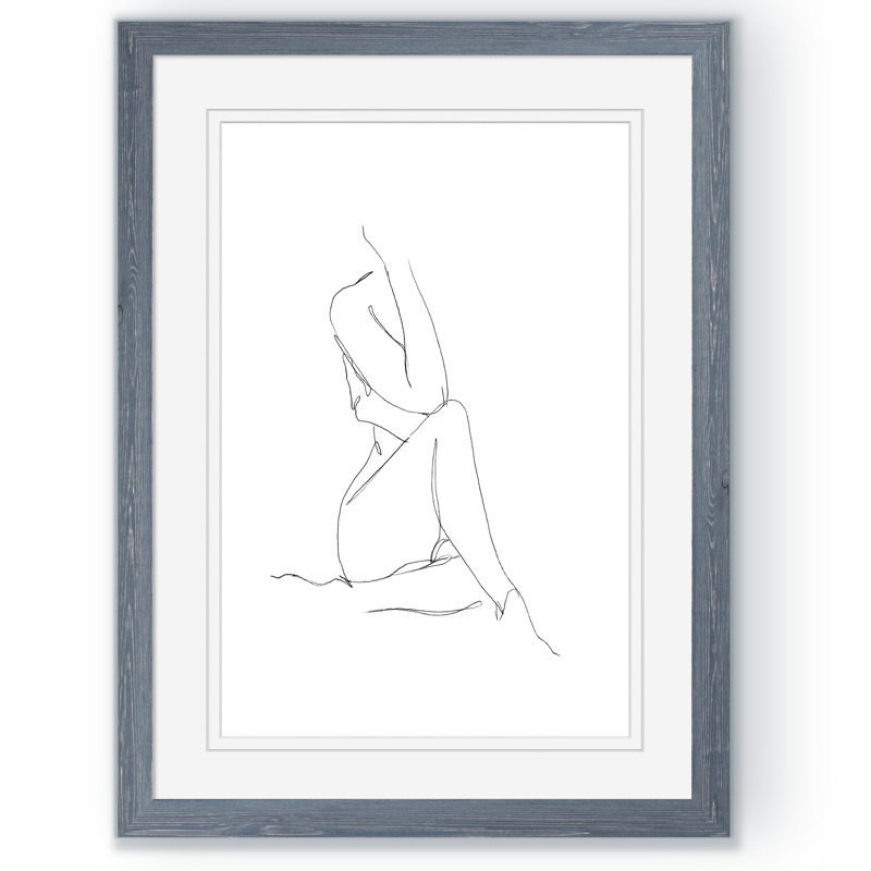 «Nude Contour S Croquis I» par Paul Cezanne - Reproduction d'art sur toile encadrée, H 30 po x l 22 po x P 1,25 po, Blanc