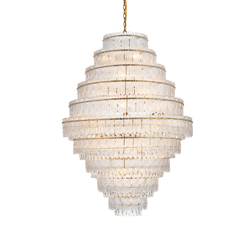  Lustre Aurora, 33, Or satiné et transparent, H 60 po x l 42 po x P 42 po