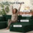 106" Sectional Boneless Couch for Living Room,Modern Modular Cloud Couch with Deep Seat,Upholstered Sleeper Sofa with 2 Ottoman,Convertible Folding Couches,No Assembly (Green)-1870736893