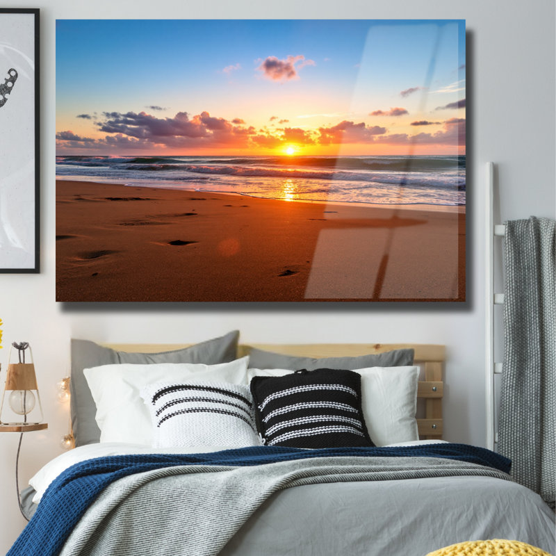 Art tropical en verre trempé Tropical Beach, H 30 po x l 40 po