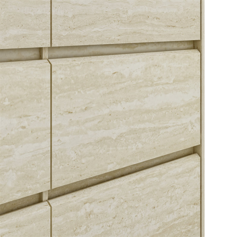 Saisha 6 Drawer 46.5'' W Double Dresser, Travertine