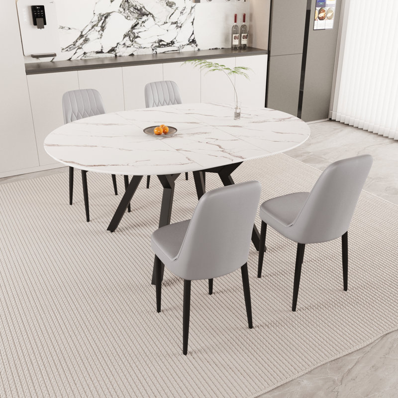 Ensembles de table de salle à manger multifonctionnels extensibles avec un design chic en MDF