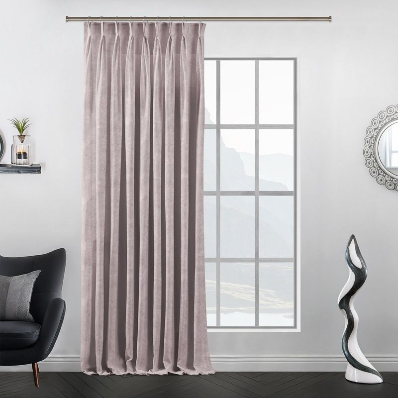 Room Darkening Single Curtain Panel, Beige, 245cm Width x 325cm Drop