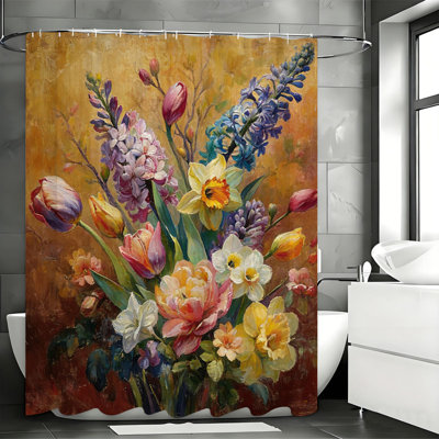 Shower Curtains with Hooks Included