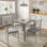 Dorrien Square Glass Top Dining Table with Iron Base