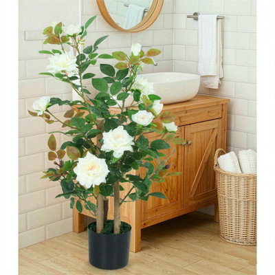 90 cm H Faux Plant in Cement Freestanding  Planter