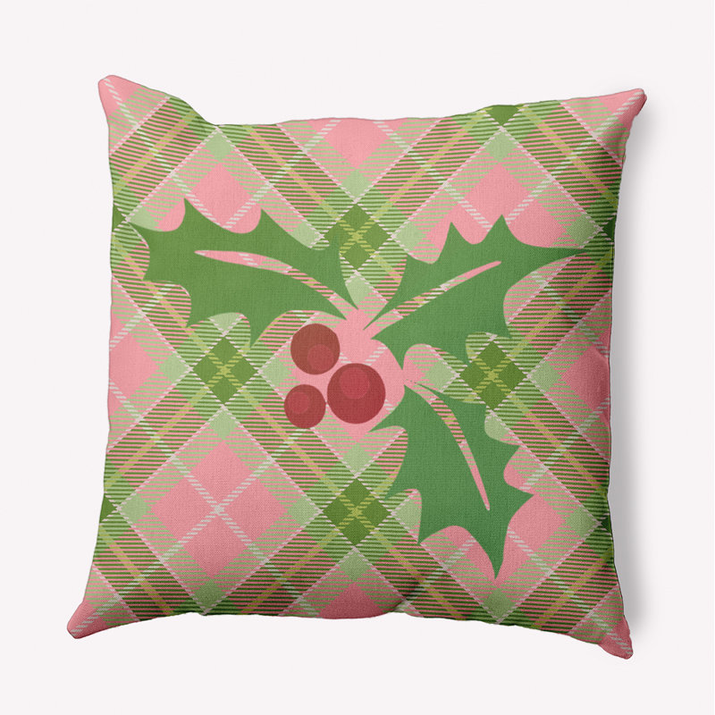 Coussin décoratif en polyester à carreaux, 18 po x 18 po, Carré