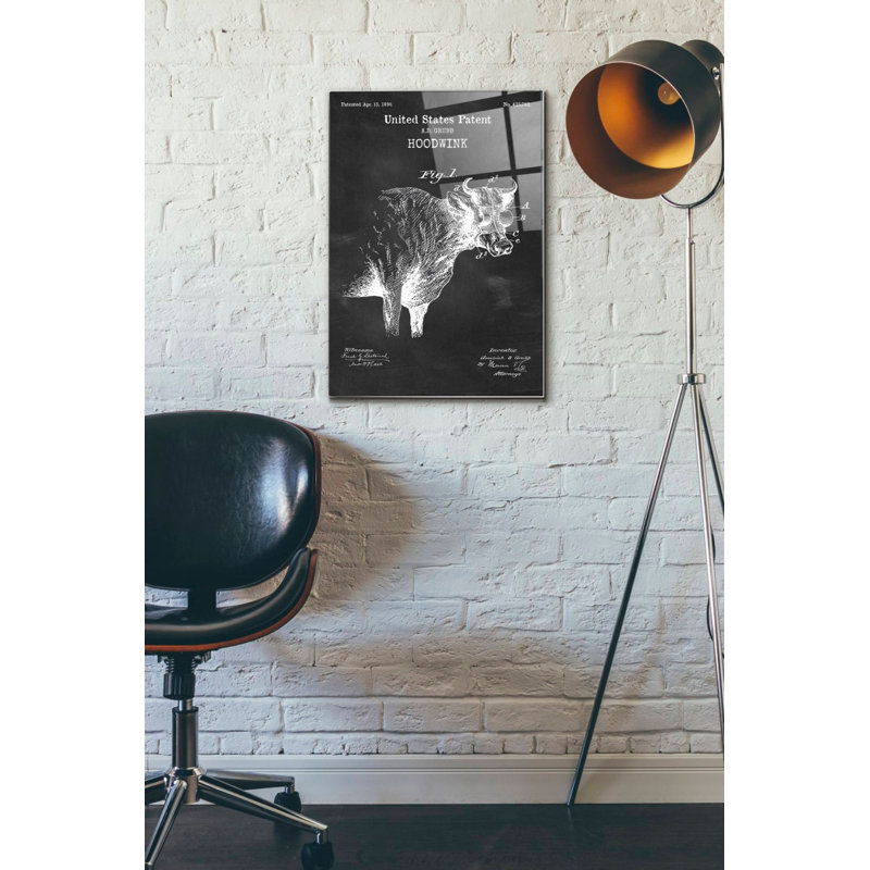 «Hoodwink Blueprint Vernis Chalkboard», art mural en verre acrylique, H 24 po x l 16 po x P 0,12 po