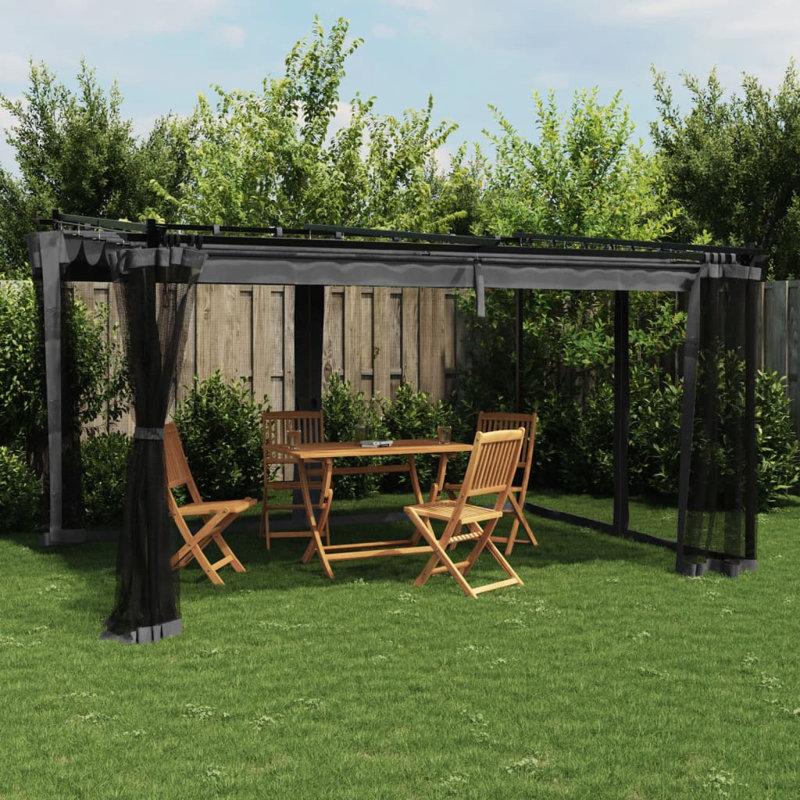 Cedriana Aluminum Soft-top Gazebo, 230cm H x 396cm W x 297cm D, Anthracite
