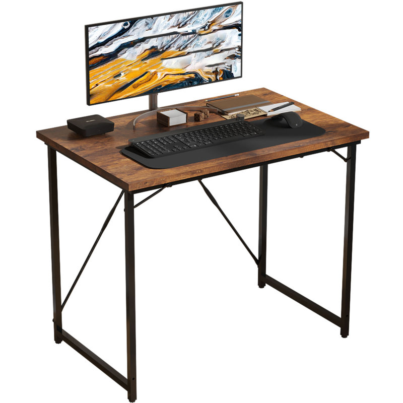 Cartee Computer Desk 80cm Writing Desk Brown Office Desk, 73.5cm H x 80cm W x 50cm D, Rustic Brown