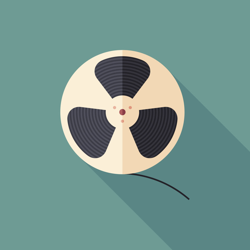 Film Reel - Wrapped Canvas Print, 30cm H x 30cm W x 3.8cm D
