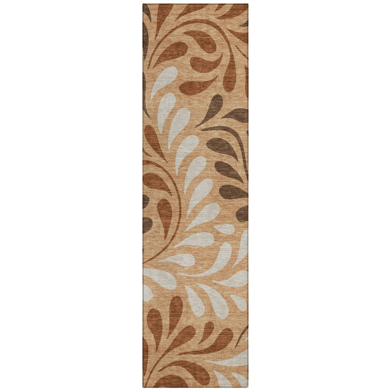 Machine Washable Indoor/Outdoor Chantille ACN2411 Botanical Rug, Runner 2'3" x 7'6"