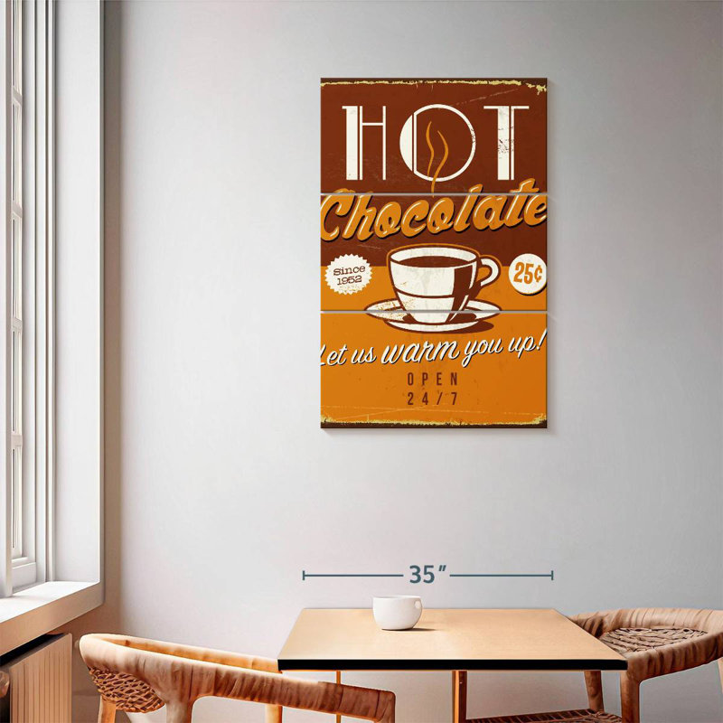 Kema Retro Hot Chocolate Wall Sign, 57" H x 36" W