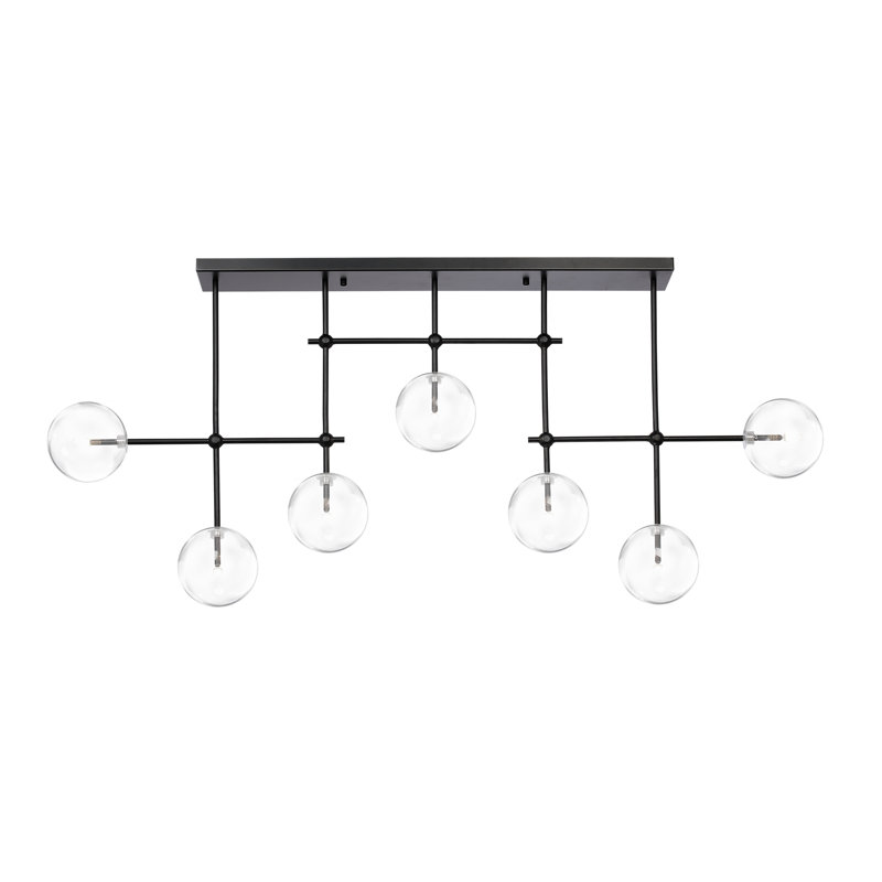 Lustre linéaire moderne en verre 7 lumières