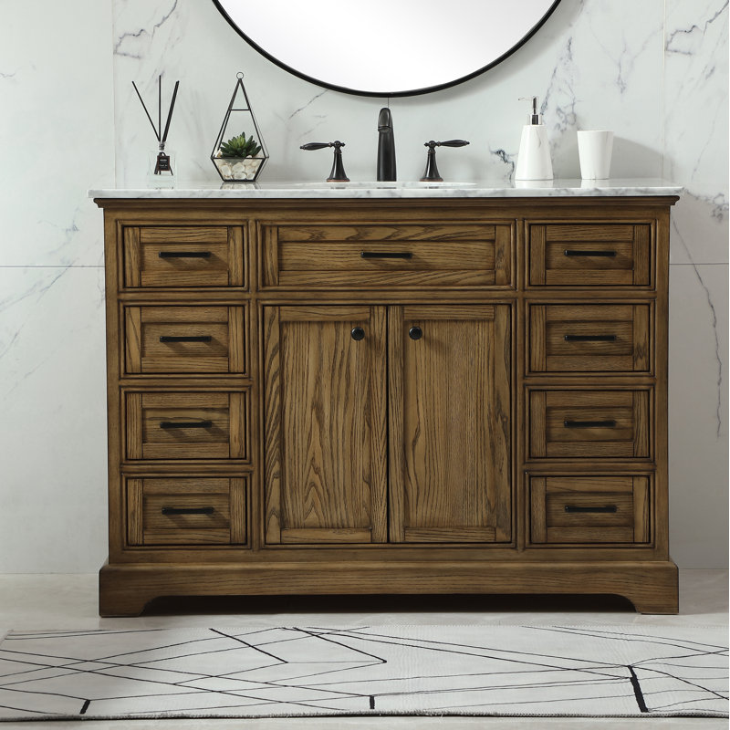 Ensemble de meuble-lavabo simple 48 po Hermes, Brun foncé