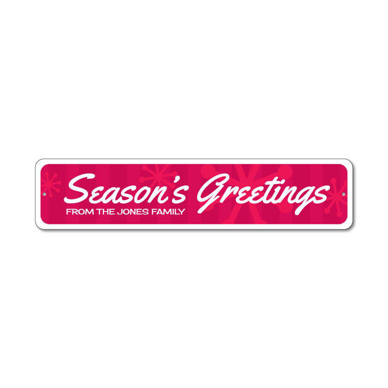 Plaque en aluminium Season's Greetings, H 6 po x l 24 po x P 0,06 po