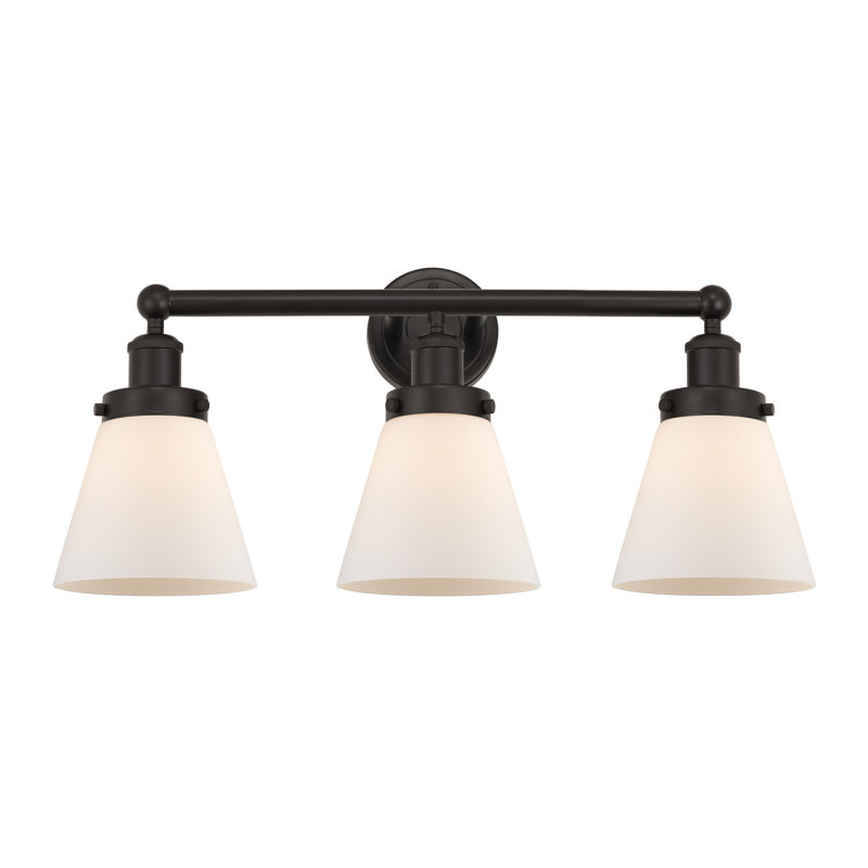 Éclairage de meuble-lavabo à 3 lumières à intensité variable Annamary, Blanc mat, Bronze huilé