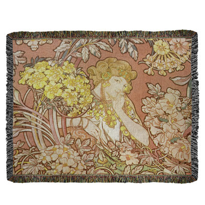 Jeté en coton alphonse muchas from fleurs
