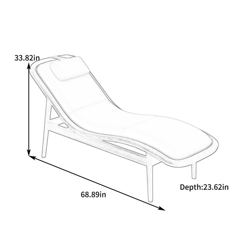 Fauteuil inclinable en cuir confortable avec structure en bois massif