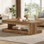 Table basse 47,24 "rectangulaire pour salon, table d'appoint 2 niveaux avec rangement-1143162571