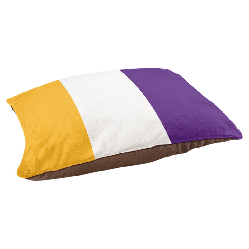 Coussin Designer, Moyen (L 18 po x l 28 po), Or / blanc / mauve