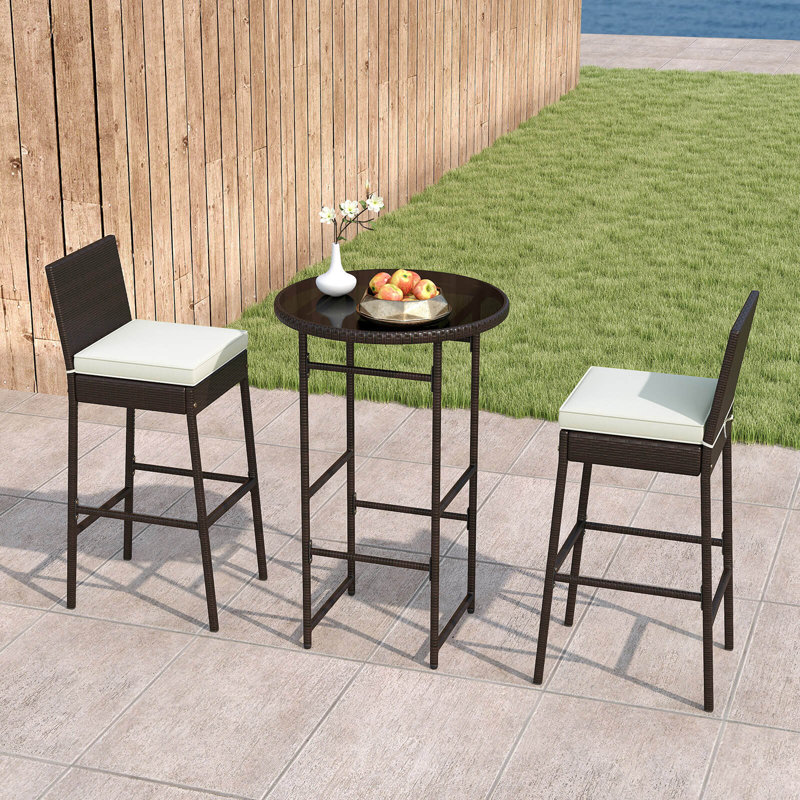 3 Piece Outdoor Bar Set