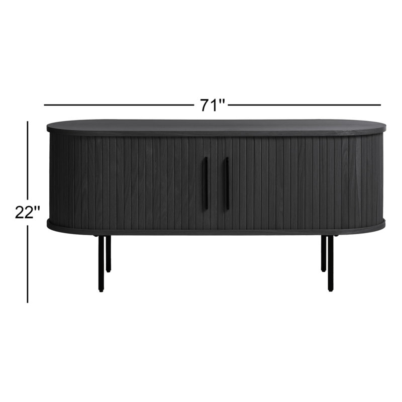 Iris 71'' Media Console, Black Oak