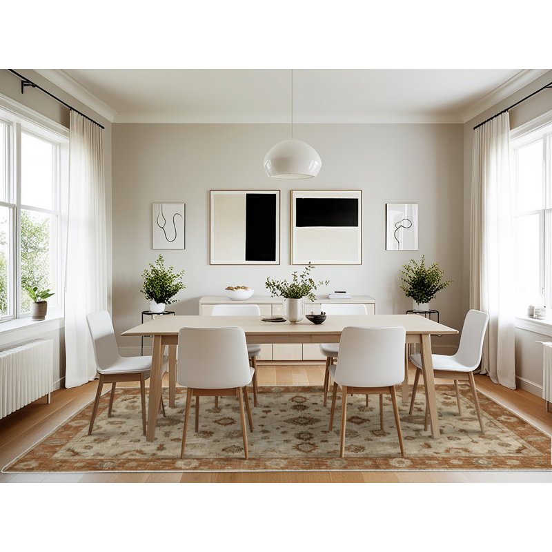 Machine Washable Overdyed Beige Area Rug, Rectangle 7' x 10'