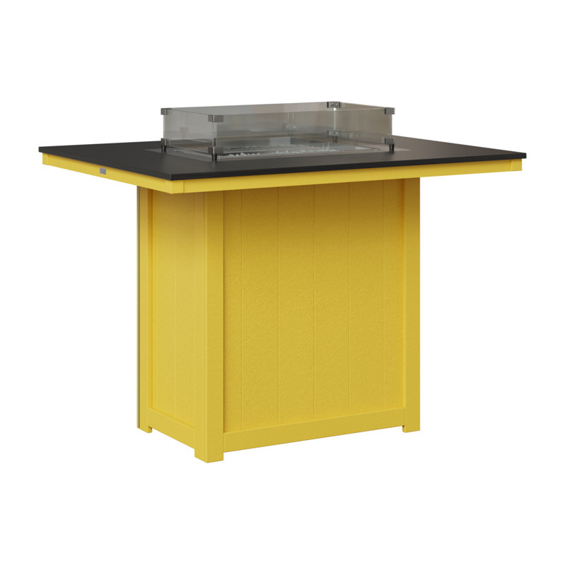 Foyer de table berlinois Donoma, Plateau martelé noir avec base jaune soleil, H 39 po x l 41 po x P 54 po