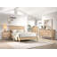 Mobilier de chambre à coucher classique en bois au fini chêne naturel de style classique, style Mid-Century