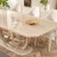 Ensemble de salle à manger luxueux en velours beige avec accents dorés - Plusieurs options de sièges disponibles-109024902-109024901