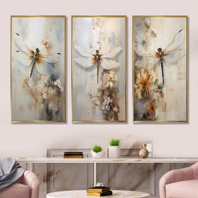 Garnett - Dragonfly Canvas Prints Set Of 3