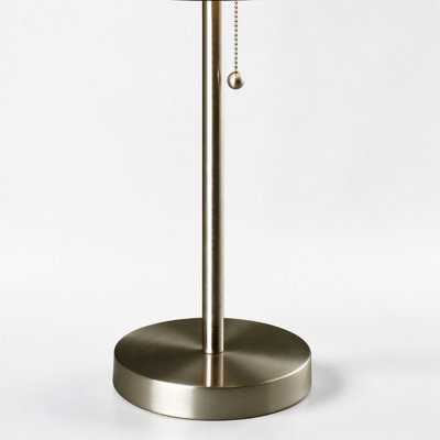 Lampe de table rétro en métal de 84 cm de hauteur avec abat-jour noir et blanc