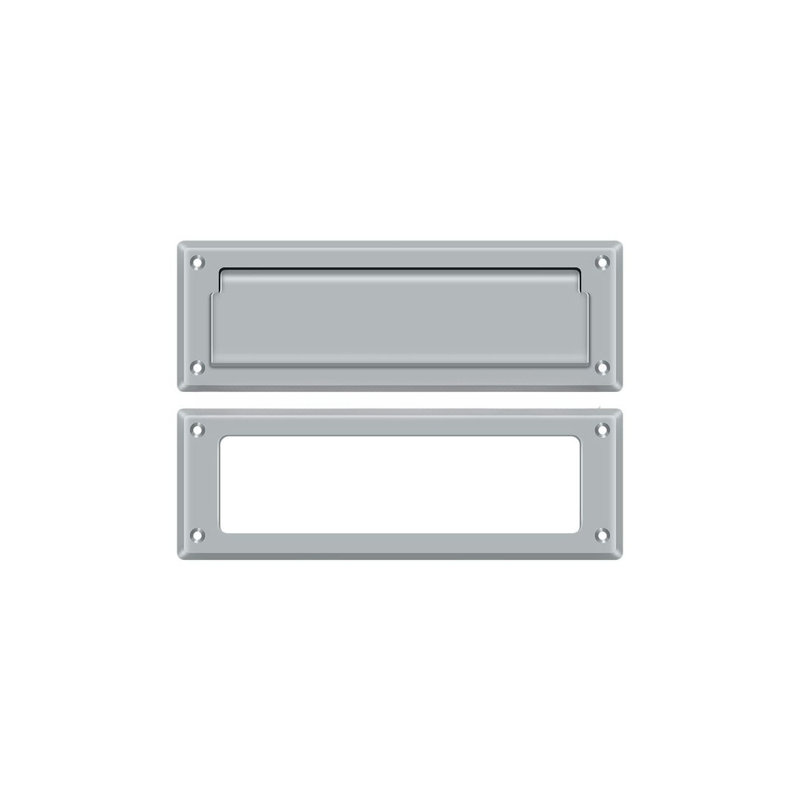 Brass Mail Slot, Brushed Chrome, 2.875" H x 8.875" W x 0.5" D