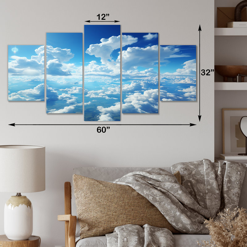 «Calm Sky Embrace I - Sky Multipanel», ensemble d'art mural