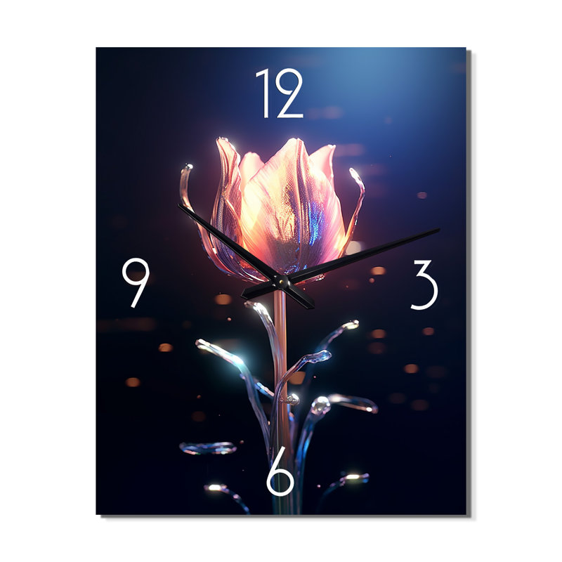 Horloge murale moderne tulipe luminescente, Grand