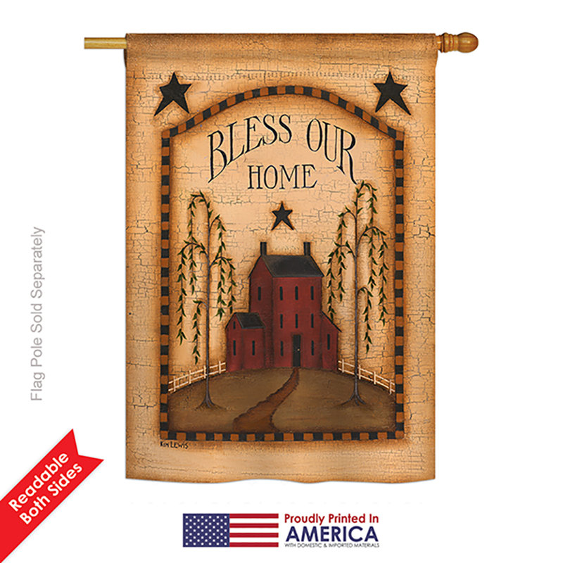 Polyester à 2 côtés 40 x 28 po drapeau maison
