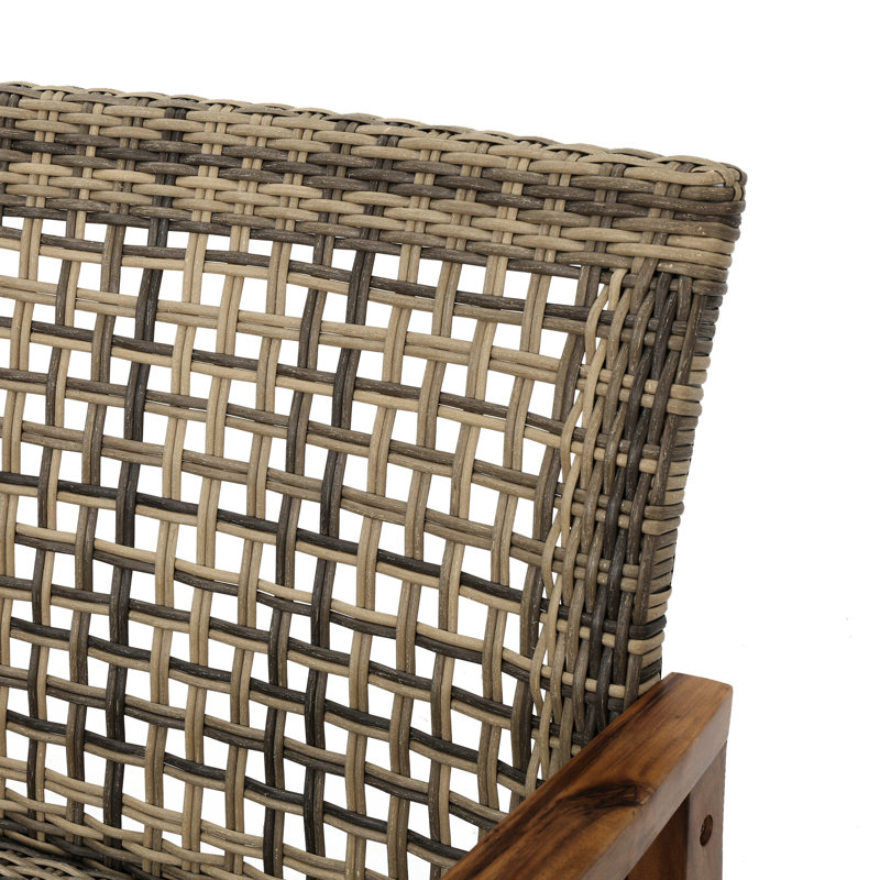 Natural + Grey With Wood Back And Seat Frame For A Relaxing Outdoor Experience, Natural/Gray