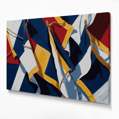 Nautical Maritime flags Blue Canvas Wall Art
