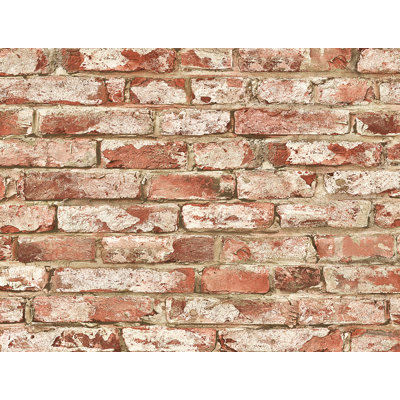 Harry & Grace Clay Faux Rustic Brick Peel And Stick Natural Wall Backdrop Panel