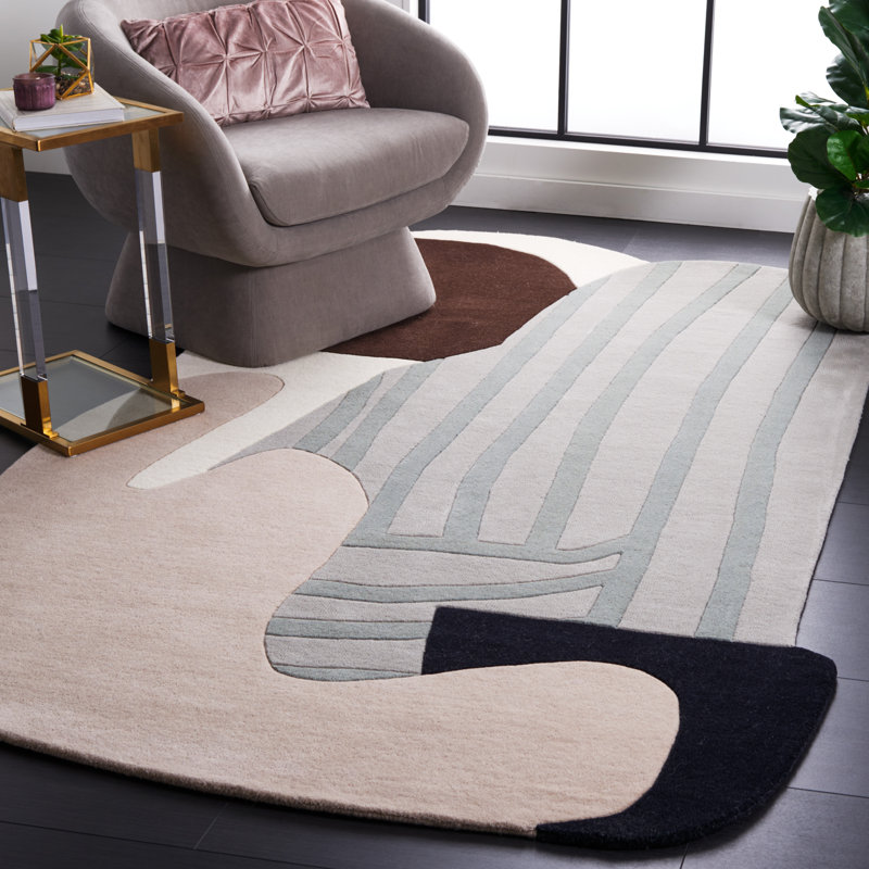 Tapis ivoire / brun, Rectangle de 5 pi x 8 pi