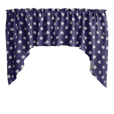 Cantonnière à pois en mélange de coton l 58 po