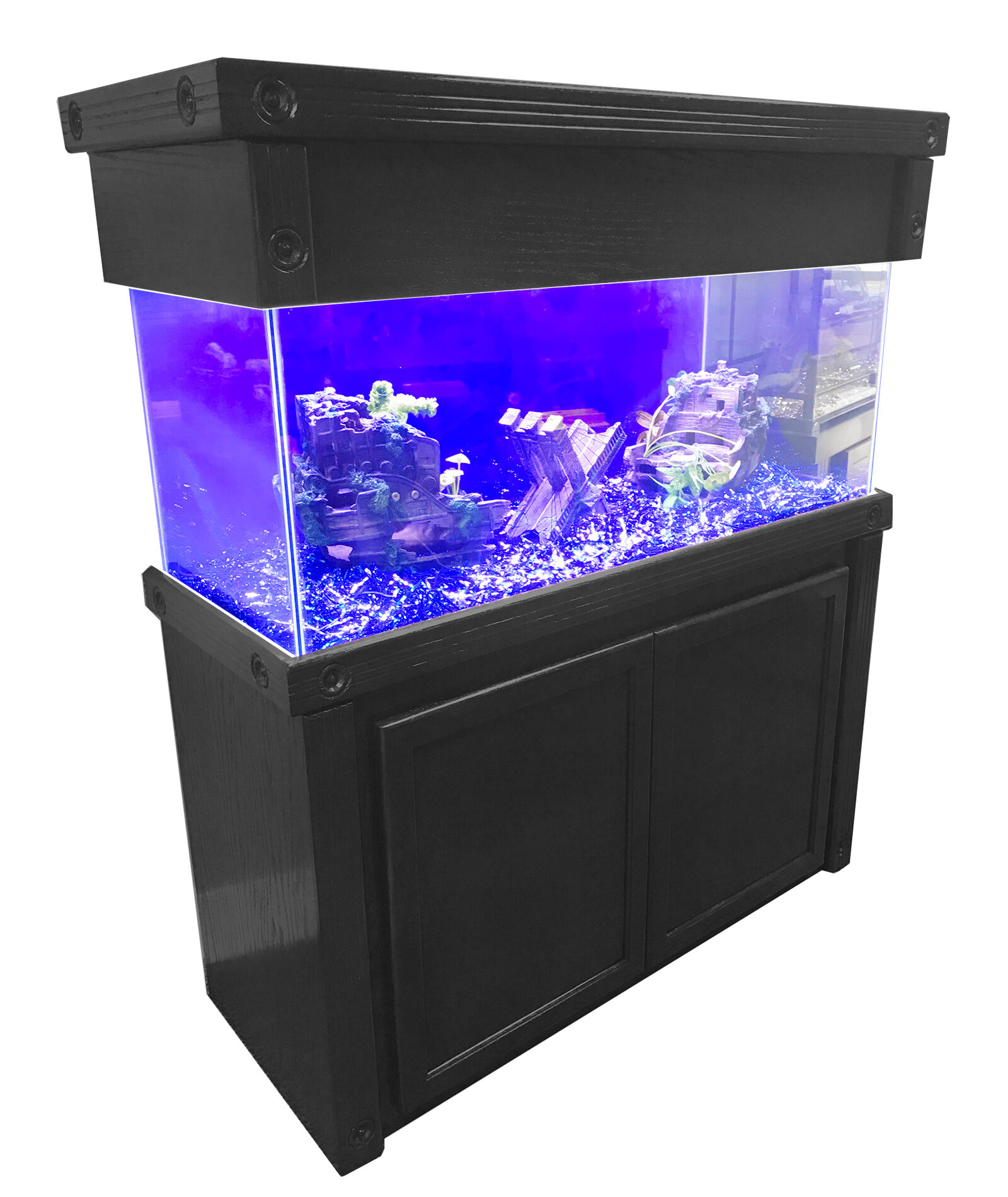 Tucker Murphy Pet™ Piccirillo All Wood Aquarium Cabinet and Canopy Combo